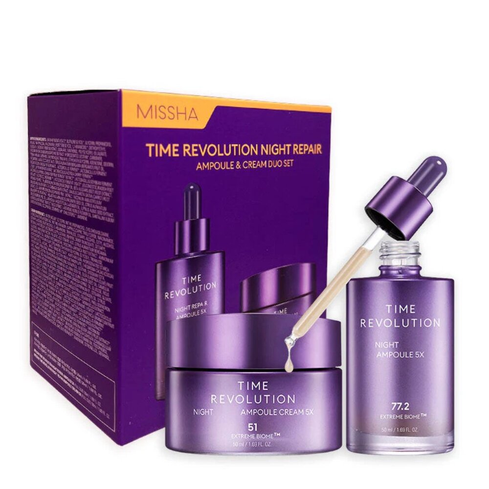 NEW MISSHA Time Revolution Night Ampoule & Cream Duo Set